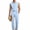 Light Blue, variant on Men's Beach Clothes 2 Piece Linen Outfits Sets Casual Sleeveless Button Down Shirt Golf Pants Vacation Suit Summer Light Blue
