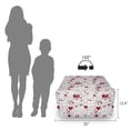 thumbnail image 3 of Vintage Valentine Rectangle Pouf, I Love You in Several Languages with Paint Drops and Hearts, Under Desk Foot Stool for Living Room Office with Cover, 25", Vermilion Plum Off White, by Ambesonne, 3 of 4