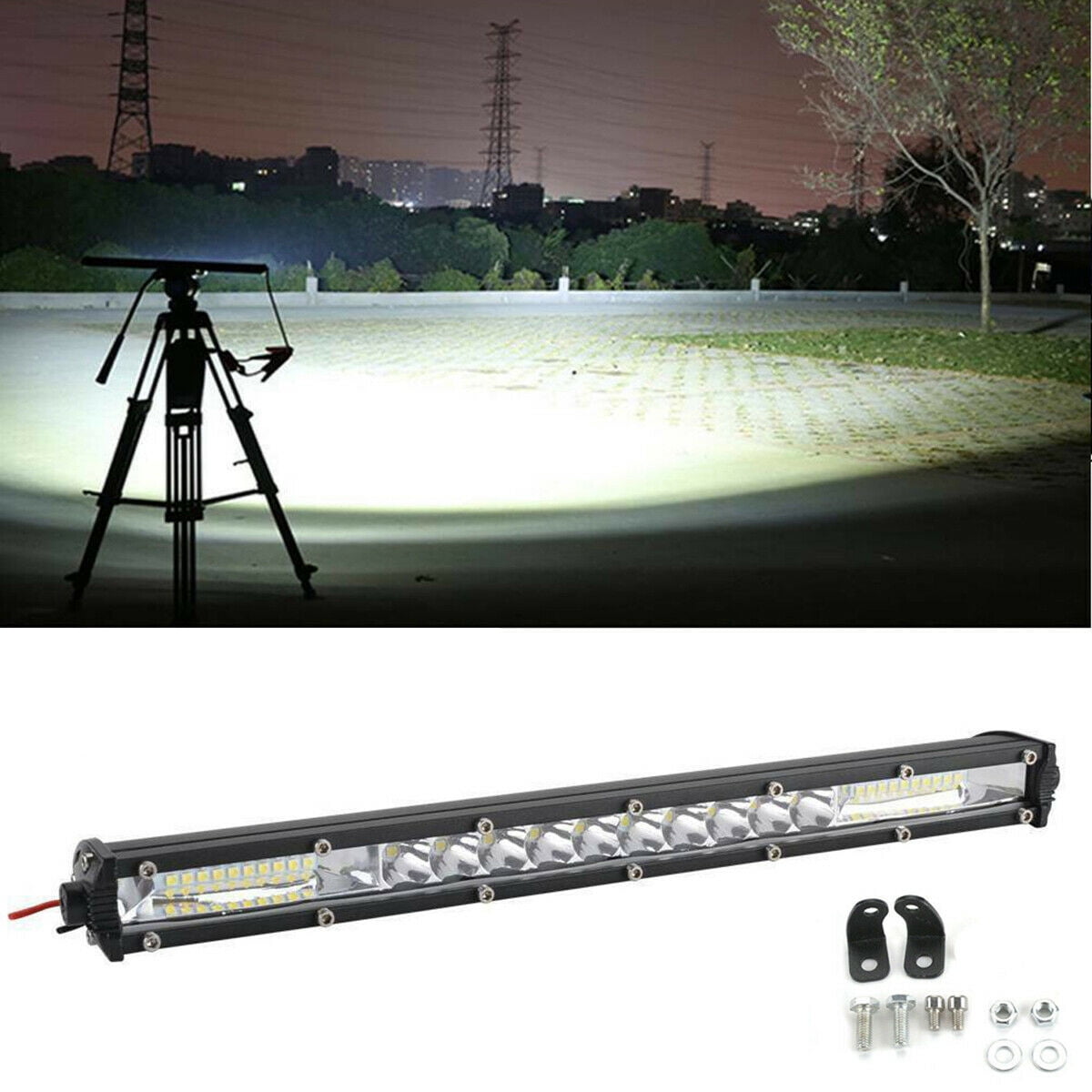 1pcs LED Light Bar 12 inch 800W Work Light for Rv Atv SUV Boat Jeep Lamp Off-road Lighting