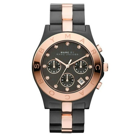 Marc MBM3180 Women's Black Dial Two Tone Steel Chronograph Watch