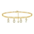 thumbnail image 1 of TINGN Birth Year Number Ankle Bracelets for Women 14K Gold Filled Dainty CZ Date Anklet, 1 of 5
