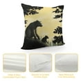 thumbnail image 4 of COMIO Bear Throw Pillow Covers Soft Western Jungle Wildlife Animal Cushion Covers for for Couch Sofa Bedroom Car Rustic Cabin Country Nature Leaves Moon Tree Outdoor Pillow Covers, Black, 4 of 5