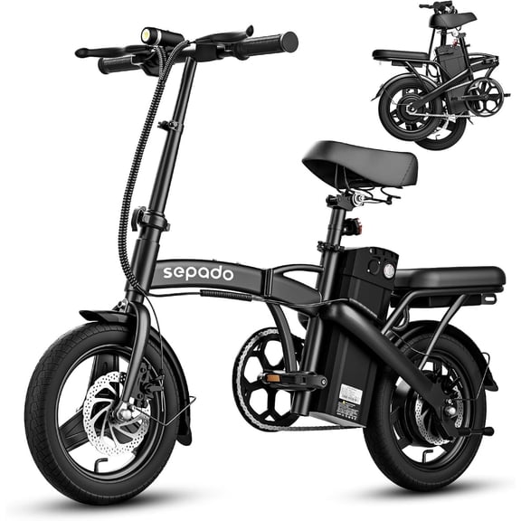 Folding Electric Bike for Adults Teens , 32KM/H, 10.4AH 36V Removable Battery, 30-60KM Range, Compact 14" Electric Bicycle Foldable eBike for Commuting and Leisure