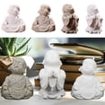 thumbnail image 1 of Estatua de Buda Maitreya de arenisca • Mascota de té de escritorio de resina • Decoración de meditación zen • Regalo de buena suerte para la oficina en casa • 1 pieza, 1 of 6