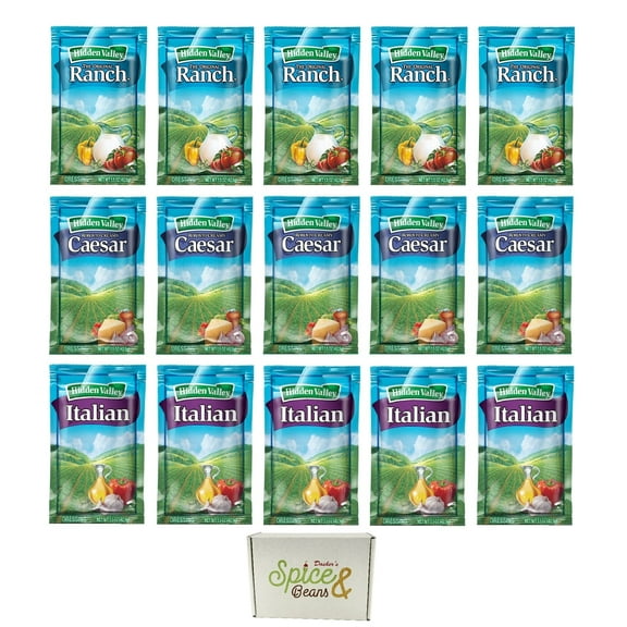 Hidden Valley Salad Dressing Packets (Combo Ranch, Italian, Caesar) | 15 Packets |
