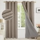 thumbnail image 1 of Cortinas Lino Blackout para Recámaras con Aislamiento - Reducción Ruido, Suave de Cortinas, Tela Impermeable, 2 Paneles con Agujeros Ojales, 132x241cm, Para Sala de Estar/Comedor/Terraza de Jardín, 1 of 1