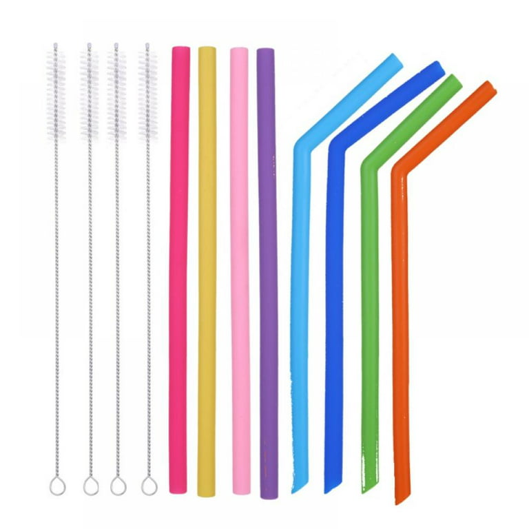 Disposable Drinking Straws - Flexible Neon Colorful Plastic Straw -  Colorful Party Fun Straws - Bulk Pack - Kid Friendly - BPA Free - 100 PCS.
