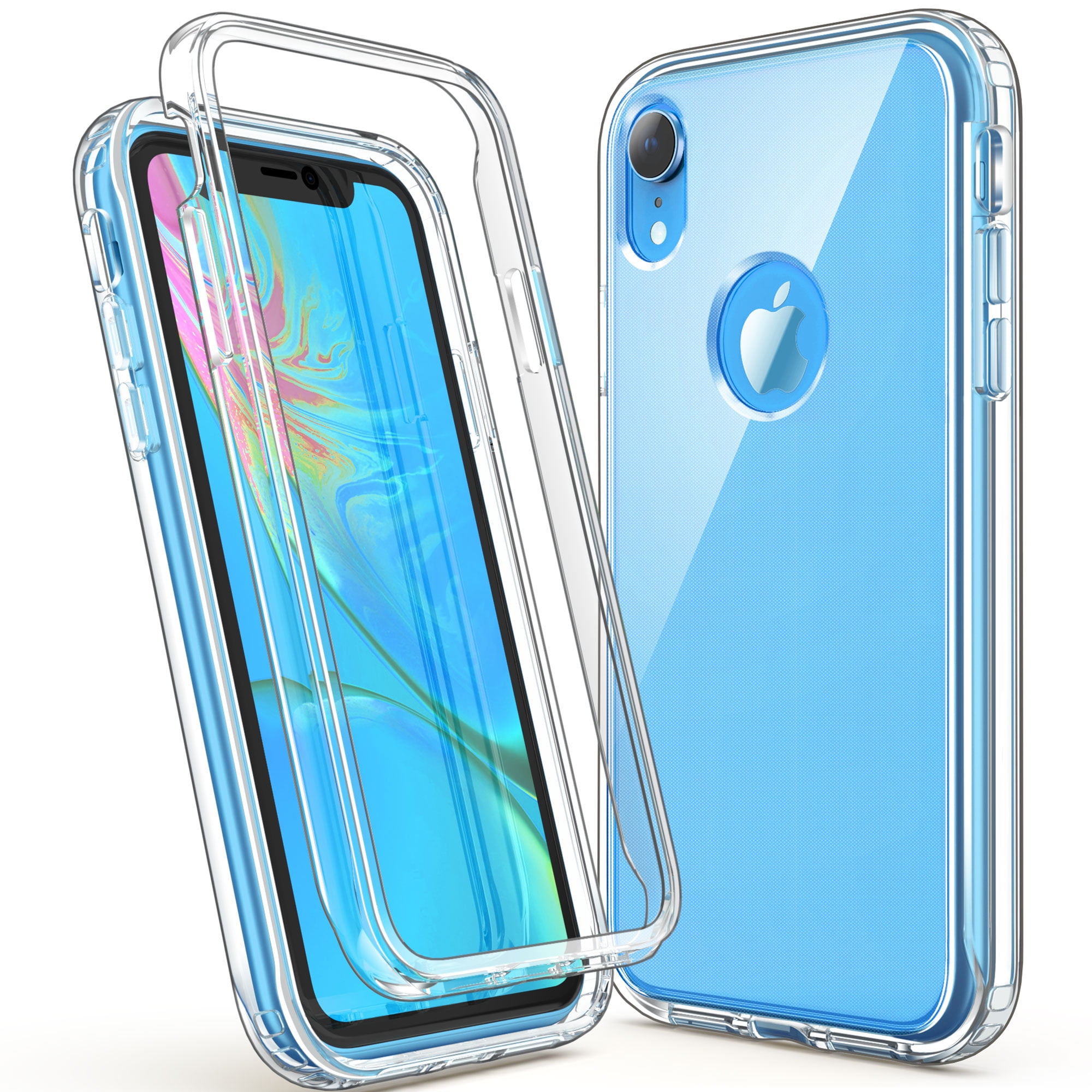 Ulak Iphone Xr Case, Stylish Heavy Duty Hybrid Hard Pc Back Cover And Front  Bumper Frame Phone Case For Apple Iphone Xr 6.1 Inch For Women Men Girls  Boys, Clear With Hole -