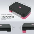 thumbnail image 4 of FlexWave Adjustable Workout Aerobic Stepper Step Platform Trainer, 18-Inch, Black/ Pink, 4 of 7