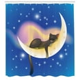 thumbnail image 3 of Ambesonne Cartoon Shower Curtain, Cat, 69"Wx70"L, Yellow Blue, 3 of 3