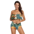 thumbnail image 2 of Ckdifva Oranges and Leaves Flowers Womens High Waisted Bikini Set Two Piece Swimsuit Bathing Suits, 2 of 5
