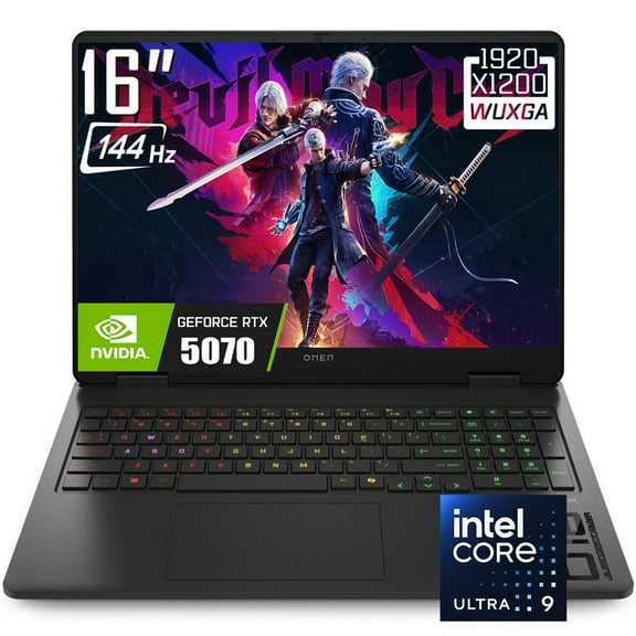 HP OMEN 16 Slim Gaming Laptop, 16" 1920 x 1200 144Hz IPS Display, Intel Core Ultra 9 285H, GeForce RTX 5070, RGB Backlit Keyboard, 1080p Webcam, Windows 11 Home(16GB DDR5 RAM - 1TB SSD)