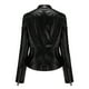 thumbnail image 4 of Chaquetas para mujer Slim Leather Stand Collar Zip Motocicleta Traje Cinturón Abrigo Chaqueta Tops Odeerbi ODB-3, 4 of 4
