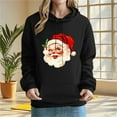 thumbnail image 2 of Brondbend Christmas Womens Hoodie Pull over Sweatshirt for Womens Long Sleeved Pocket Drawstring Pullover Print Comfortable Plus Size Tops Lady Party Fall Winter Clothes Black, 2 of 5