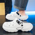 thumbnail image 3 of Rokment Mens Ortho Clogs Garden Shoes with Back Strap Lightweight Comfortable Chunky Pool Slides Bathroom Shower Water Sandals Closed Toe Beach Slippers, 3 of 7