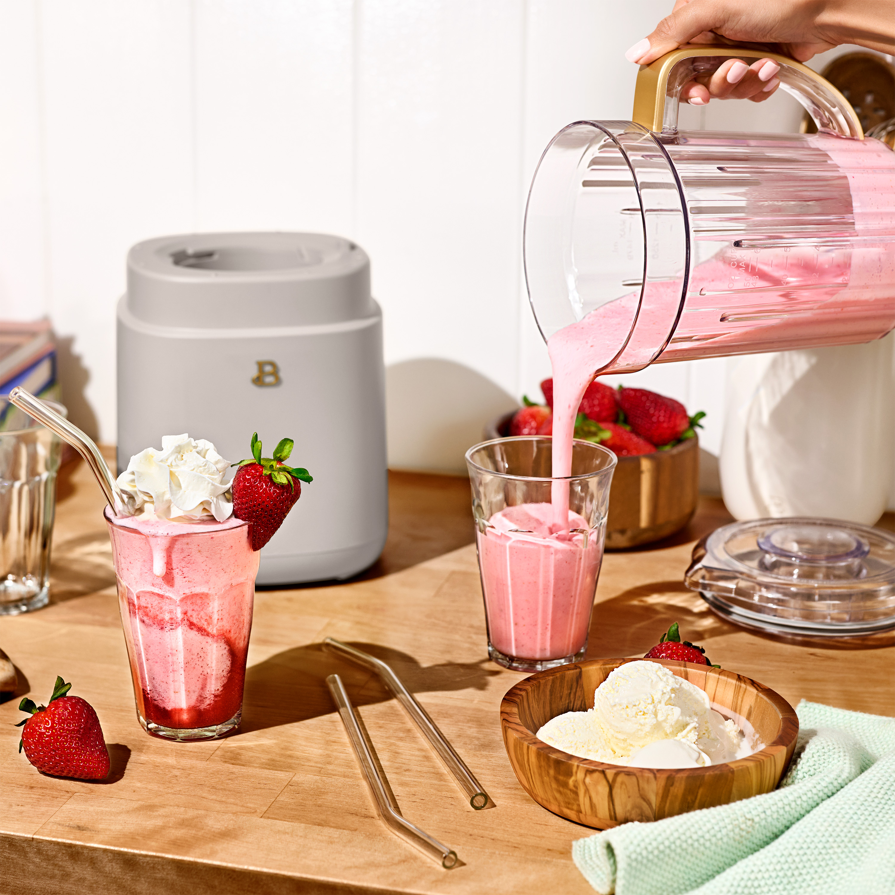 Beautiful 3-in-1 Kitchen System, Blender, Food Processor & Personal Blender, Porcini Taupe by Drew Barrymore
