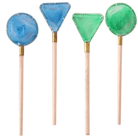 NUOLUX Miniature Fishing Net Miniature Design 4Pcs 3.9X1.0X0.2In