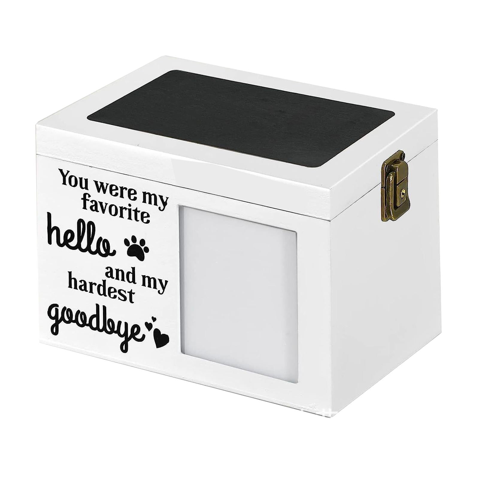 TOOYFUL Pet Urn Pet Urn Durable Sealed Pet Memorial Urn Wooden Pet Urn for Rabbits Favorite Toys Loss Pet Cats Remembrance Gift white
