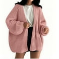 thumbnail image 2 of SnZhen Cardigan Sweaters for Women Women's Knitted Sweater Solid Color Blouses Casual Loose Fashion Cardigans Coat Pink XL, 2 of 5