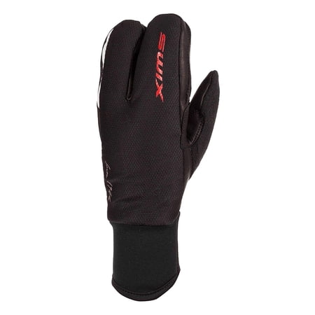 SWIX Adult Female Gunde Split Ski Mittens, Color: Black, Size: XS (H0789-10000-XS)