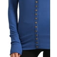 thumbnail image 5 of J. METHOD Women's Snap Button Cardigan Long Sleeve Knit Ribbed Sweater NEWJ181 Blue Mist M, 5 of 5