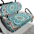 thumbnail image 2 of FUIALDOLG Boho Front and Back Seat Cover Universal Fit for Club Car Precedent Golf Cart Blue Watercolor Mandala Print Breathable Golf Cart Bench Seat Covers for Women Men Washable, 2 of 8