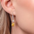 thumbnail image 3 of Gem Stone King 925 Silver and 10K Yellow Gold Yellow Citrine and White Moissanite and White Lab Grown Diamond Earrings for Women | 3.87 Cttw | GemstoneNovember Birthstone | Pear Shape 10X7MM, 3 of 6