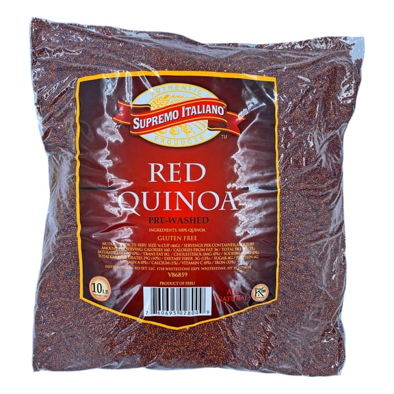 Supremo Italiano Pre-washed Red Quinoa | Kosher | Gluten Free | 10 lb