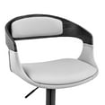 thumbnail image 2 of Open Back Faux Leather and Metal Bar Stool, Black and Gray, 2 of 5