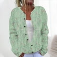 thumbnail image 2 of ZQUUVOU Women's Shirts Cardigan Long Sleeve Hollow Out Solid Color Jacket (Green,L), 2 of 5