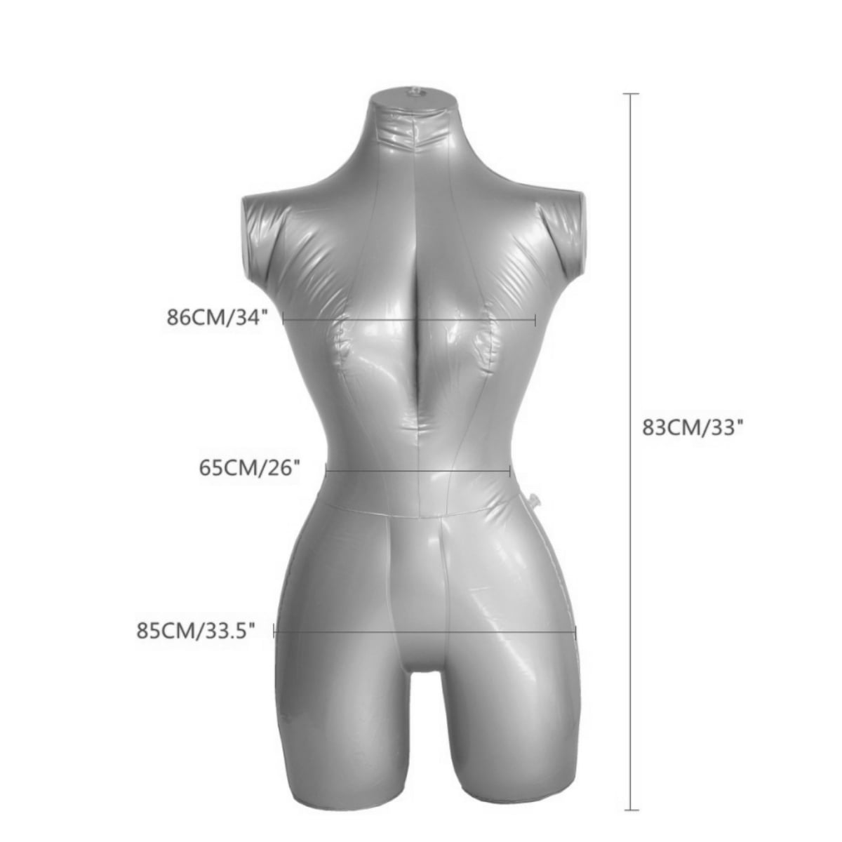 Inflatable Female Mannequin Half Body Torso Top Shirt Dress Form Clothing Display Model