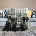 thumbnail image 2 of Orinice Long Horn Cow Warm Lightweight Blanket Soft Fleece Blankets for All Seasons - Decorative Throw Blanket for Living Rooms, Sofa, and Bed 50x60in, 2 of 6