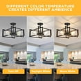 thumbnail image 4 of 4-Light Semi Flush Mount Ceiling Light Fixtures Industrial Metal Cage Ceiling Lamp Fixtures Flush Mount Ceiling Lighting for Hallway Porch Kitchen Bathroom, 4 of 12
