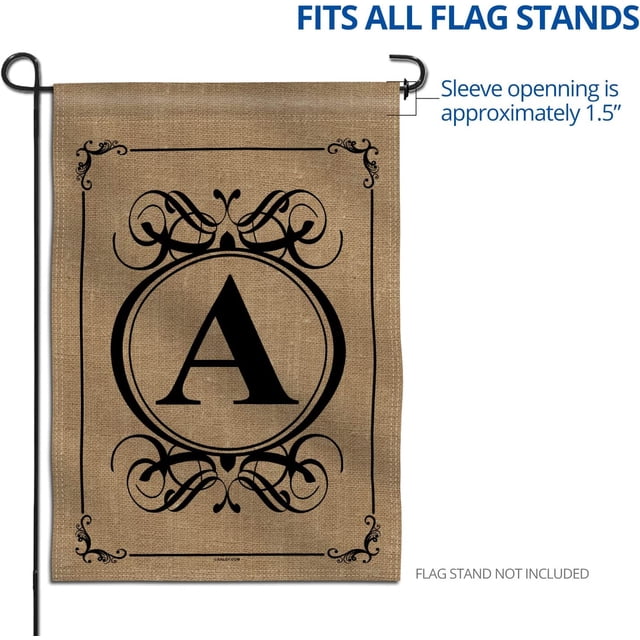 Anley Classic Monogram Letter A Garden Flag, Double Sided Family Last Name Initial Yard Flags - Personalized Welcome Home Decor - Weather Proof & Double Stitched - 18 x 12.5 Inch