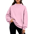 thumbnail image 3 of Winter Sweatshirts for Women Solid Color Long Sleeve Casual Fashion Loose Turtleneck Pullover Cozy Trendy Pullover Sweatshirts with Pockets, 3 of 7