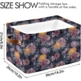 thumbnail image 4 of GZHJMY Collapsible Storage Basket Art Flowers-c Rectangular Storage Bins Baskets Toys Storage Bins with Handles for Bedroom Home Office 2PCS, 4 of 7