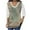 Green, variant on Womens 2023 Fall Lace Crochet Tops 3/4 Sleeve Solid/Printed Lace Trim V Neck Tunic Blouses Ladies Long Loose Shirts