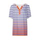 thumbnail image 5 of Fiudx Liquidación de Ahorros de Verano Camiseta Casual de Moda para Mujer Blusas Estampadas a Rayas Degradadas Top con Botones y Cuello En V, 5 of 5