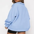 thumbnail image 4 of LYMAYTER ‌Women Half Zip Oversized Sweatshirts Fleece Stand Collar Long Sleeve Solid Color Workout Pullover, 4 of 9