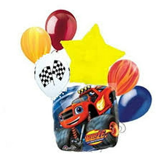 Blaze Monster Truck 7 Piece Mylar Foil Balloon Birthday Party Set