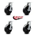 thumbnail image 2 of 10 Inch Extra Heavy Duty Phenolic Wheel Swivel Caster Set with Brakes Set 4 SCC, 2 of 2