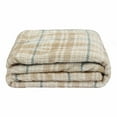 thumbnail image 2 of Brushed Check Tan Green Reversible Velvet and Sherpa Throw Blanket, 2 of 4