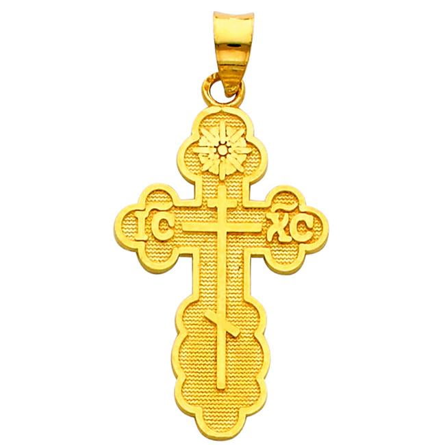 The Gem Collection Jewelry 14k Yellow Gold Eastern Orthodox Cross