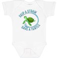 thumbnail image 3 of Inktastic Skip a Straw Save a Turtle with Cute Green Sea Turtle Boys or Girls Baby Bodysuit, 3 of 5