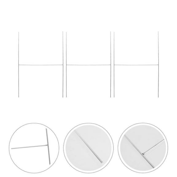 ULTNICE 3pcs Sign Holder Stand Galvanized Steel Signage Stand Floor Practical Design Outdoor