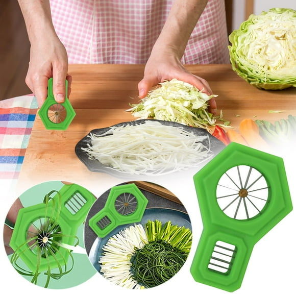 LSLJS Cutter Green Shredder Stainless Steel Cutter Graters Shred Silk Knife Vegetable Chopper Kitchen Tools Green, Shredded Onion Cutter