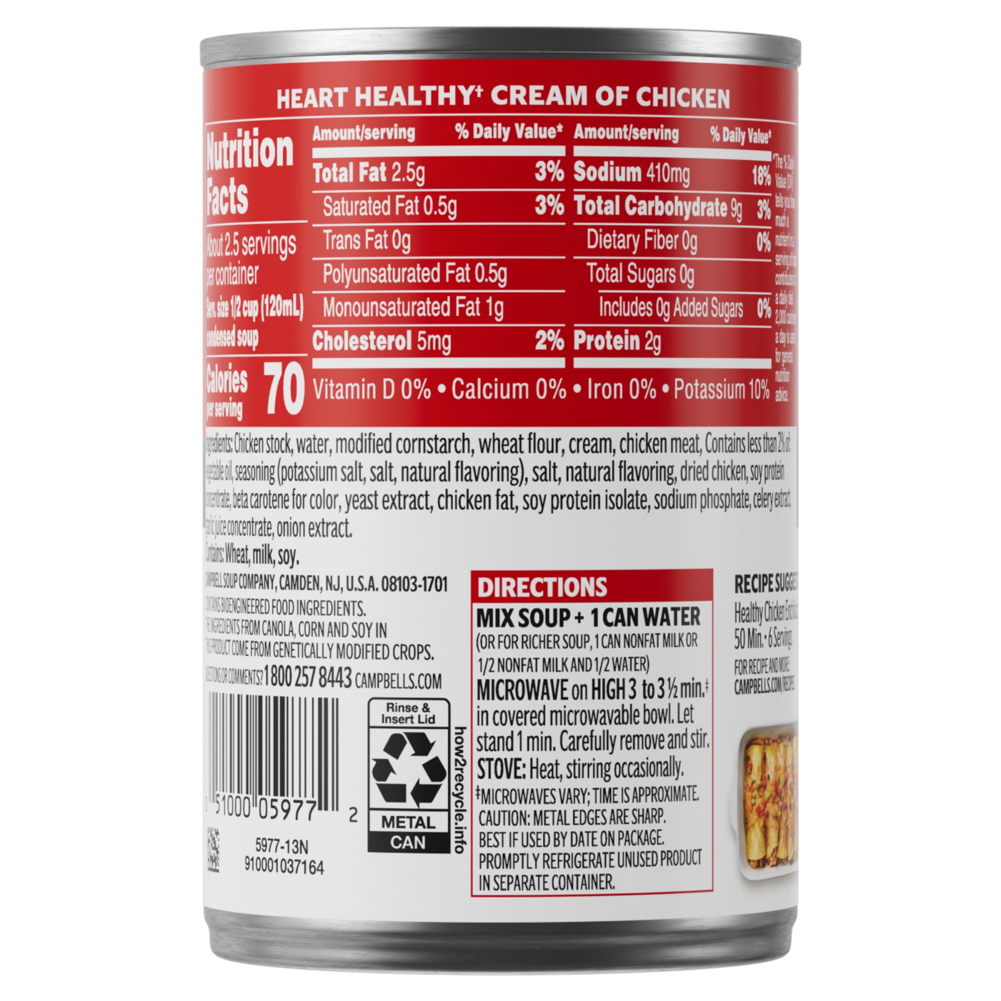(12 pack) Campbell's Condensed Heart Healthy Cream of Chicken Soup, 10.5 oz Can (12 Pack)