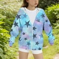 thumbnail image 5 of Zip Hoodies for Teen Girls Fleece Oversized Gradient Color Star Print Long Sleeve Sweatshirts Tween Girls Preppy Clothes Pullover Hoodies, 5 of 5