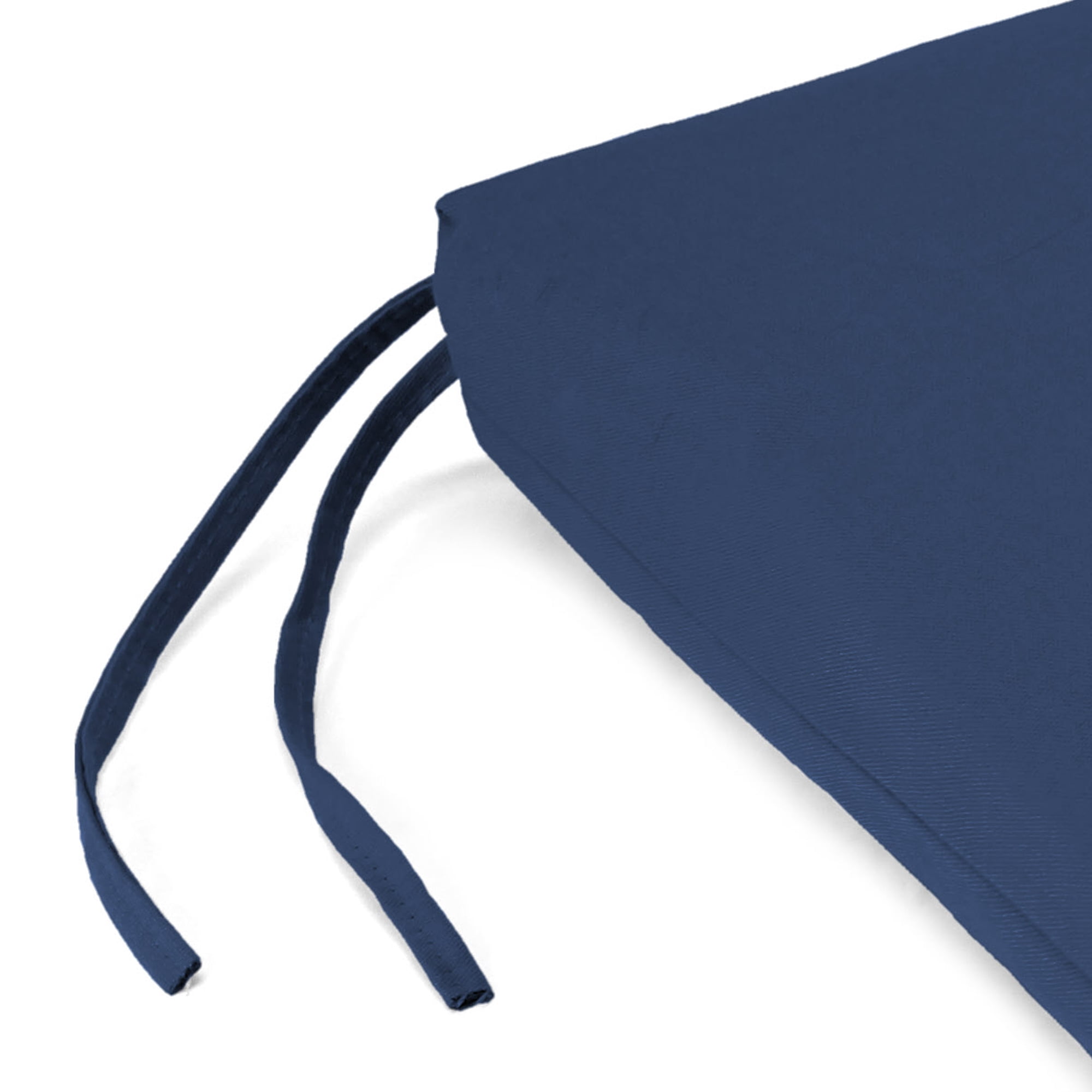 Jordan Manufacturing Sunbrella 17" x 19" Canvas Navy Solid Rectangular Outdoor Chair Pad Seat Cushion with Ties (2 Pack)
