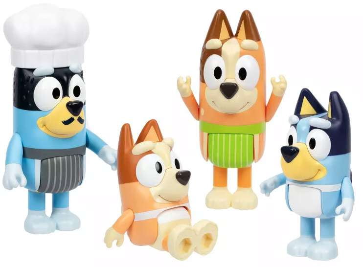 Moose Bluey Chat Mates Cooking Fun 4-Pack Talking Figures